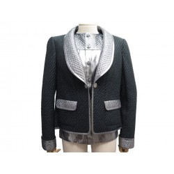 VESTE BLAZER ET GILET CHANEL COTON ARGENTE 