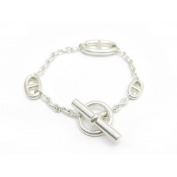 BRACELET HERMES FARANDOLE 18 CM EN ARGENT MASSIF CHAINE ANCRE SILVER JEWEL 520€