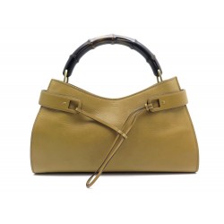 SAC A MAIN GUCCI BAMBOO 109136 CUIR GRAINE CAMEL LEATHER SHOULDER HAND BAG 1180€