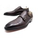 NEUF CHAUSSURES SANTONI MOCASSINS BI BOUCLE 6983 10 IT 45 FR CUIR MARRON 860€