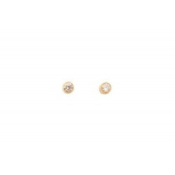 PAIRE DE BOUCLES D'OREILLES VANRYCKE ONE DIAMANT OR ROSE 18K GOLD EARRINGS 720€