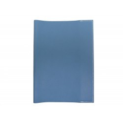 COUVERTURE CAHIER HERMES CUIR BLEU 