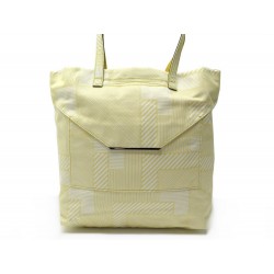 NEUF SAC A MAIN LANCEL SHOPPER ENVELOPPE A07026 CABAS TOILE JAUNE HANDBAG 395€