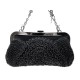 NEUF SAC A MAIN GUCCI POCHETTE 150973 CLUTCH BRODE DE PERLES DAIM NOIR BAG 2270€