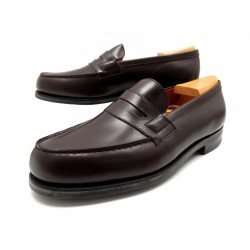 NEUF CHAUSSURES JM WESTON MOCASSINS 180 9F 43 CUIR MARRON EMBAUCHOIR SHOES 695€