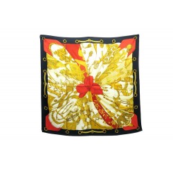 VINTAGE FOULARD HERMES SOLEIL DE SOIE 100% JAUNE 