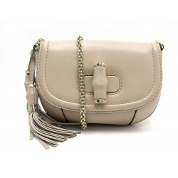 SAC GUCCI FERMOIR BAMBOO CUIR BEIGE 