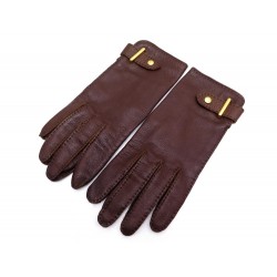 GANTS HERMES CLOU DE SELLE TAILLE 7 EN CUIR EVERGRAIN BOITE LEATHER GLOVES 615€