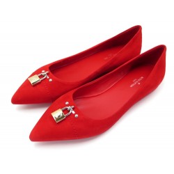 NEUF CHAUSSURES LOUIS VUITTON BALLERINES ROUGE 37.5 