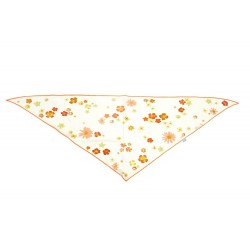 NEUF FOULARD HERMES TRIANGLE FLEURS EN SOIE BLANC FLOWERS SILK SCARF 370€