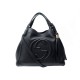 NEUF SAC A MAIN GUCCI SOHO BANDOULIERE 336751 CUIR GRAINE NOIR 