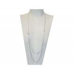 NEUF COLLIER HERMES SAUTOIR ALPHAKELLY EN ARGENT 