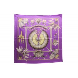 NEUF FOULARD HERMES BRAZIL CARRE EN SOIE VIOLET NEW PURPLE SILK SCARF 350€