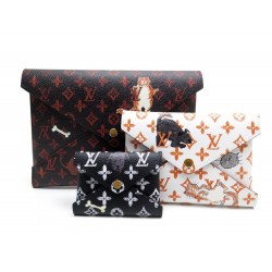 NEUF SET DE 3 POCHETTES LOUIS VUITTON ENVELOPPE CATOGRAM KIRIGAMI CODDINGTON