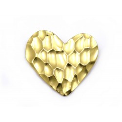 VINTAGE BROCHE YVES SAINT LAURENT COEUR EN METAL DORE HEART GOLDEN BROOCH