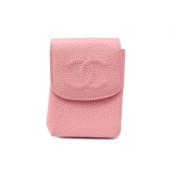 NEUF ETUI A CIGARETTE CHANEL CUIR CAVIAR ROSE 