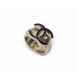 BAGUE CHANEL LOGO CC METAL DORE