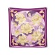 FOULARD HERMES FLEURS DE LOTUS CARRE 90 VAUZELLES EN SOIE VIOLET SILK SCARF 370€