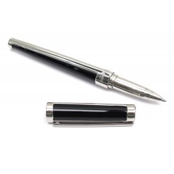 STYLO BILLE ST DUPONT EN LAQUE NOIR ET PALLADIUM + ECRIN ROLLERBALL PEN 370€