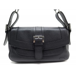 NEUF SAC A MAIN LONGCHAMP CUIR GRAINE NOIR BLACK LEATHER SHOULDER HAND BAG 410€