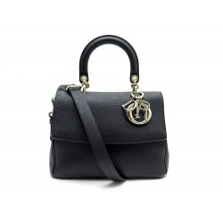 SAC A MAIN CHRISTIAN DIOR BE MM BANDOULIERE EN CUIR GRAINE NOIR PURSE 2890€