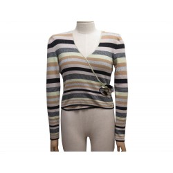 PULL CHANEL CAMELIA P17171 TAILLE 40 M EN COTON BEIGE COTTON SWEATER 750€