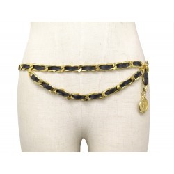 CEINTURE CHANEL CHAINE ET CUIR 