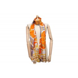 NEUF FOULARD ECHARPE HERMES MAXI TWILLY EPERON D OR 220CM SOIE ORANGE SCARF 290€