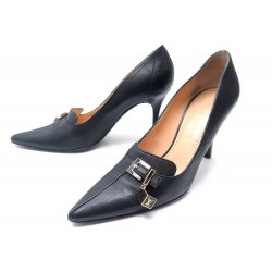 NEUF CHAUSSURES LOUIS VUITTON ESCARPINS CUIR NOIR 