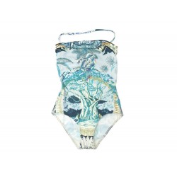 NEUF MAILLOT DE BAIN HERMES 1 PIECE ALOHA S 38 TURQUOISE FOULARD SWIMSUIT 400€