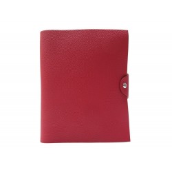 NEUF COUVERTURE DE CAHIER HERMES ULYSSE MM CUIR CLEMENCE ROUGE + RECHARGE 305€