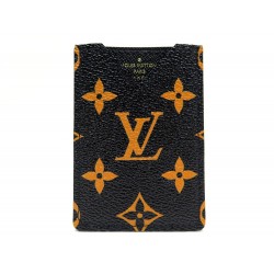 NEUF PORTE CARTES LOUIS VUITTON EN TOILE MONOGRAM NOIR ORANGE + BOITE CARD 230€