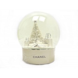 NEUF GRANDE BOULE A NEIGE CHANEL A PILE SAPIN DE NOEL ET SACS SHOPPING SNOW BALL