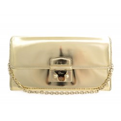 SAC DIOR POCHETTE WOC CUIR VERNI DORE 