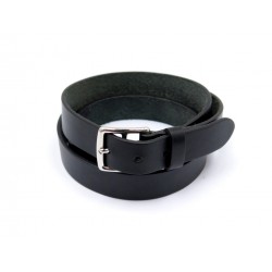 BRACELET HERMES ETRIER DE FORCE CUIR NOIR TRIPLE TOUR 