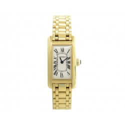 MONTRE CARTIER TANK AMERICAINE OR JAUNE QUARTZ + 1 MAILLON 