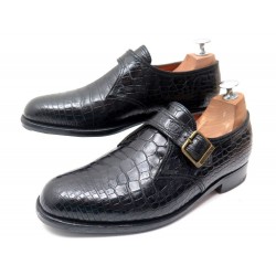 CHAUSSURES JM WESTON 531 MOCASSINS A BOUCLE 6.5D 40.5 CUIR CROCODILE NOIR 3900€