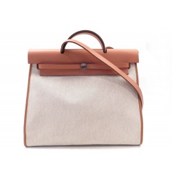 NEUF SAC A MAIN HERMES HERBAG GM TOILE ET CUIR 