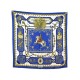 FOULARD HERMES LUDOVICUS MAGNUS CARRE 90 PERRIERE EN SOIE BLEU SILK SCARF 370€