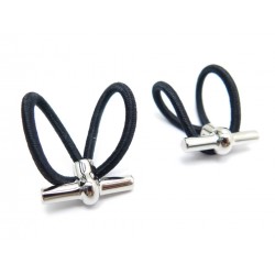 NEUF BOUTONS DE MANCHETTE HERMES JUNIOR EN METAL PALLADIE ARGENTE CUFFLINKS 390€