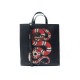 NEUF SAC A MAIN GUCCI KINGSNAKE 450950 CABAS CUIR NOIR TOTE HANDBAG 