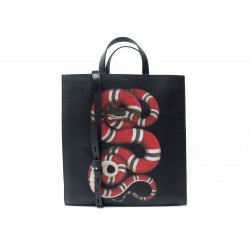 NEUF SAC A MAIN GUCCI KING SNAKE 450950 BANDOULIERE EN CUIR NOIR TOTE BAG 1890€