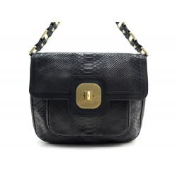 SAC A MAIN LONGCHAMP GATSBY PM EN CUIR FACON PYTHON NOIR HAND BAG 890€