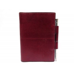 PORTE AGENDA HERMES EN CUIR LEZARD ROUGE HERMES 