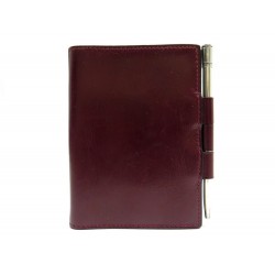 PORTE AGENDA HERMES CUIR BOX ROUGE HERMES + STYLO ARGENT 