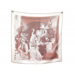 FOULARD HERMES JOSEPHINE DANSE SOIE ECRU 