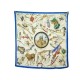 FOULARD HERMES CAVALERIE FRANCAISE LEDOUX CARRE 90 EN SOIE BEIGE SILK SCARF 370€