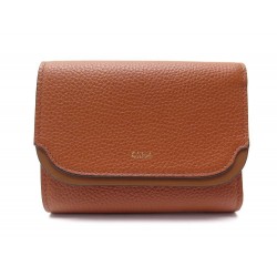 NEUF PORTEFEUILLE CHLOE PORTE MONNAIE EN CUIR GRAINE MARRON + BOITE WALLET 280€