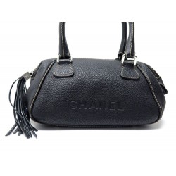 NEUF SAC A MAIN CHANEL EN CUIR GRAINE NOIR BLACK LEATHER SHOULDER HAND BAG 3800€