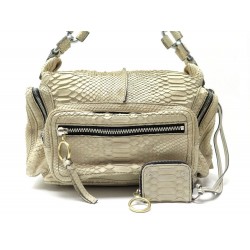 SAC A MAIN CHLOE BETTY SQUARE EN CUIR DE PYTHON CAMEL + PORTE MONNAIE BAG 3645€